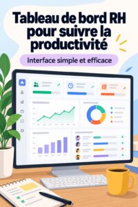 Tableau de bord coloré montrant les performances des employés dans un environnement de travail moderne.