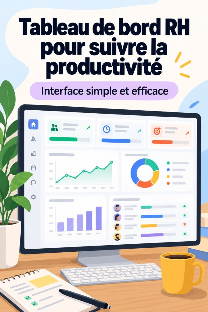 Tableau de bord coloré montrant les performances des employés dans un environnement de travail moderne.