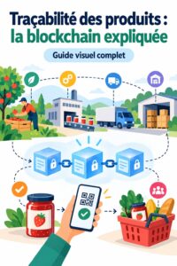 Illustration de la traçabilité des produits grâce à la blockchain