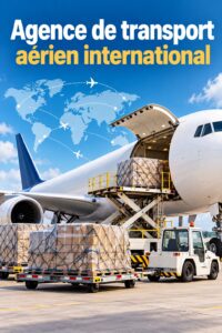 Illustration d'un avion transportant des marchandises, représentant le transport aérien en logistique.