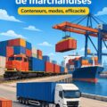 Femme examinant des documents de logistique pour le transport intermodal de marchandises